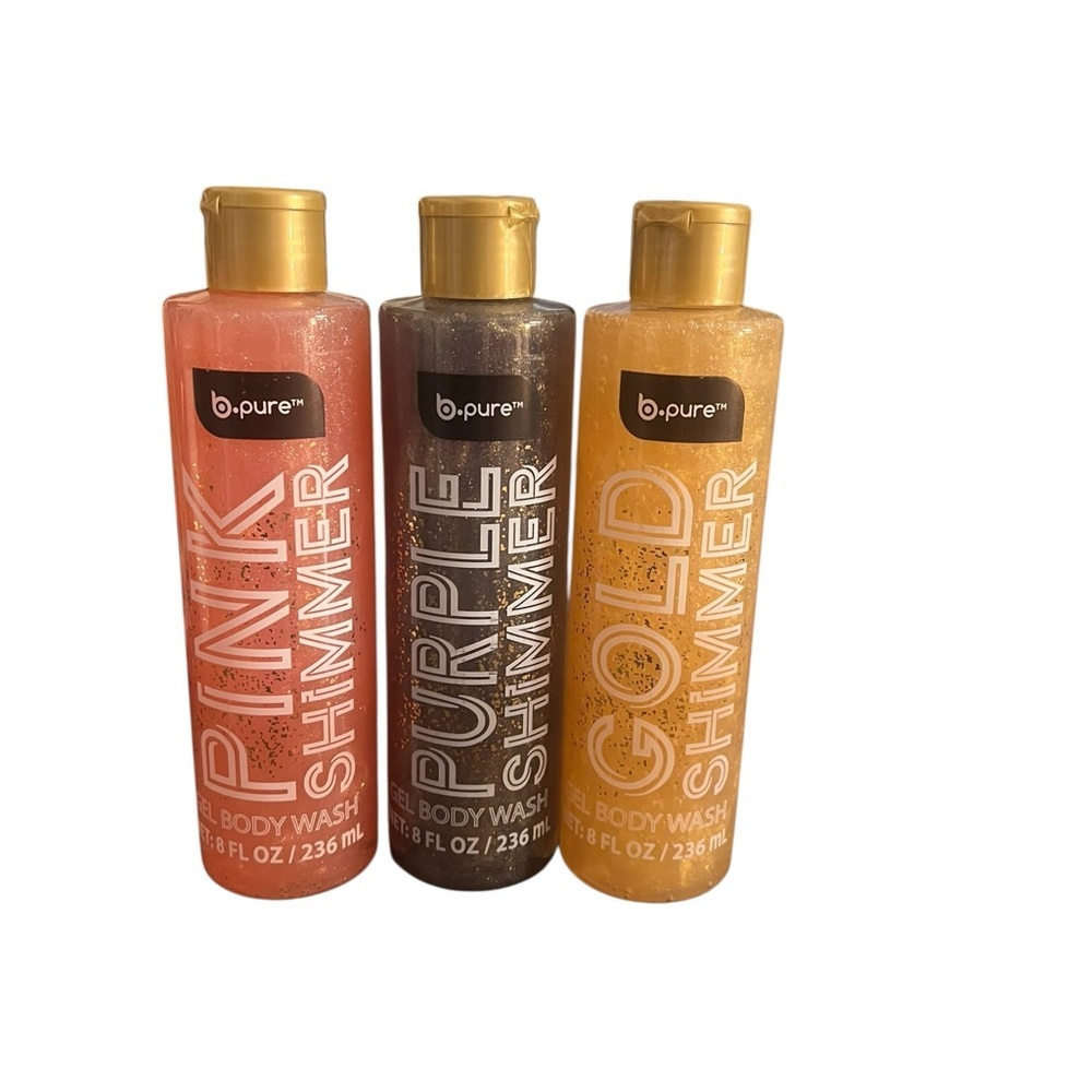 B-Pure Pink, Purple, and Gold Shimmer Gel Body Wash Trio - Picture 2 of 5